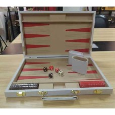 Backgammon 38 cm Wit m.gouden bies